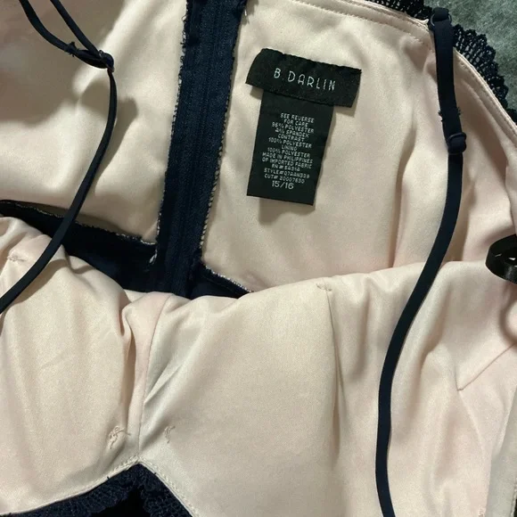 Navy‎ Lace Overlay Dress - Picture 9 of 13